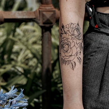 Twin Roses - Temporary Tattoo