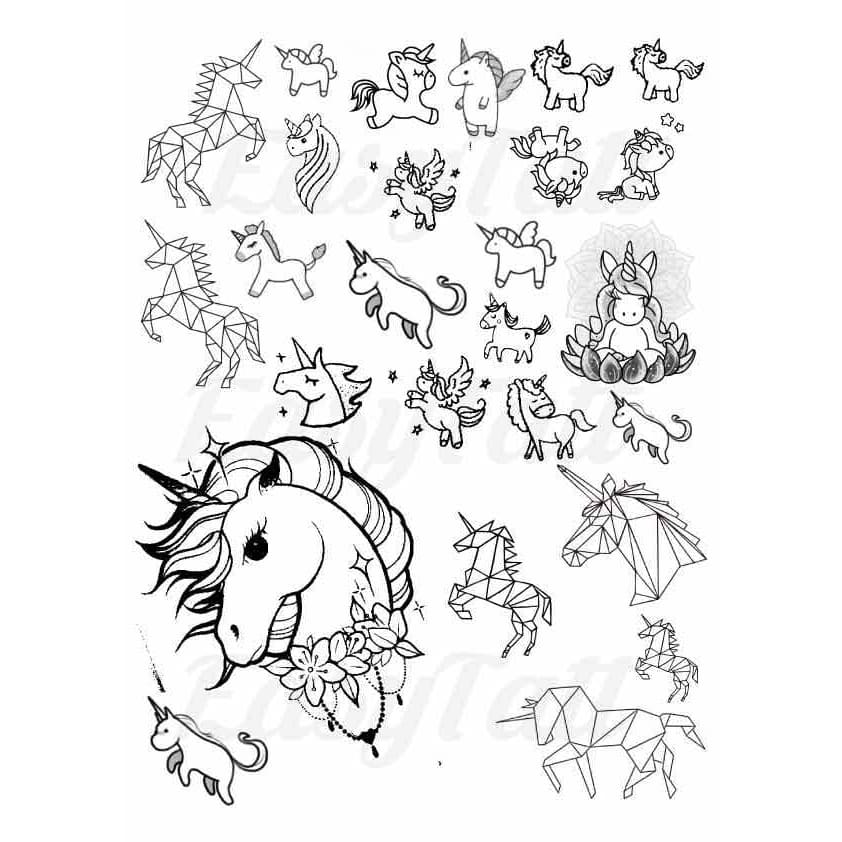 Unicorn Collection - Temporary Tattoo