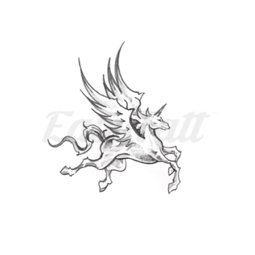 Unicorn Pegasus - Temporary Tattoo