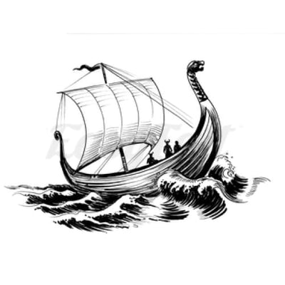 Viking Ship - Temporary Tattoo