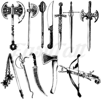 Viking Weapons - Temporary Tattoo