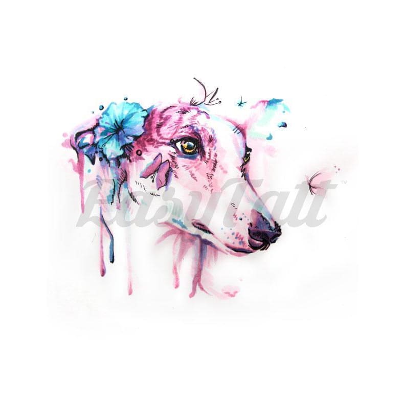 Watercolour Dog - Temporary Tattoo
