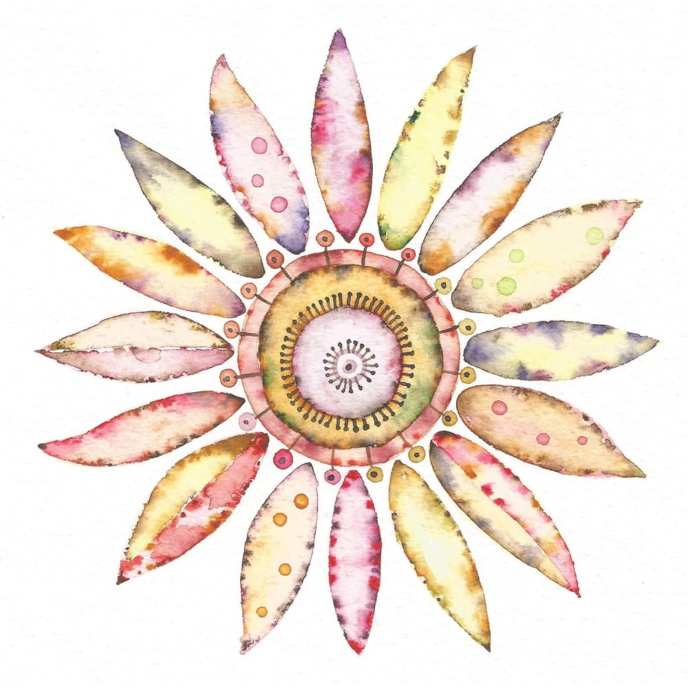 Watercolour Flower Design - Temporary Tattoo