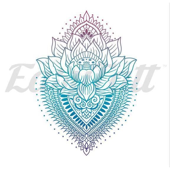 Watercolour Lotus - Temporary Tattoo