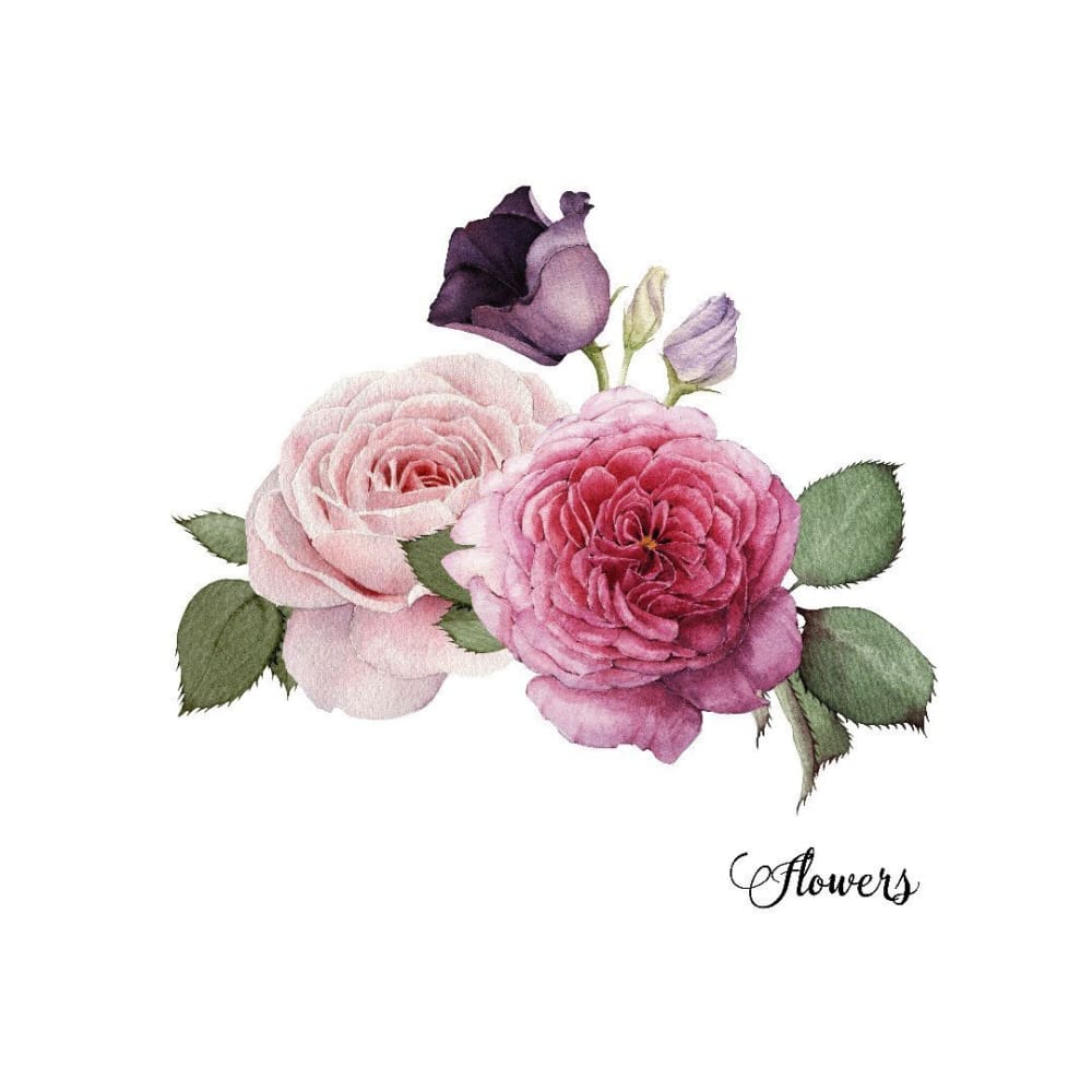 Watercolour Roses - Temporary Tattoo