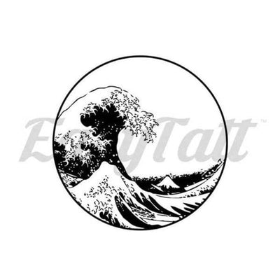 Wave Circle - Temporary Tattoo