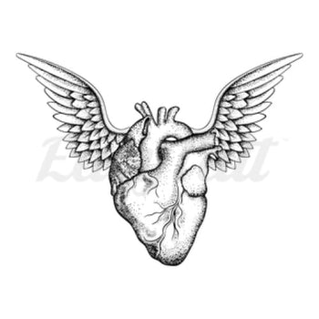 Winged Heart - Temporary Tattoo