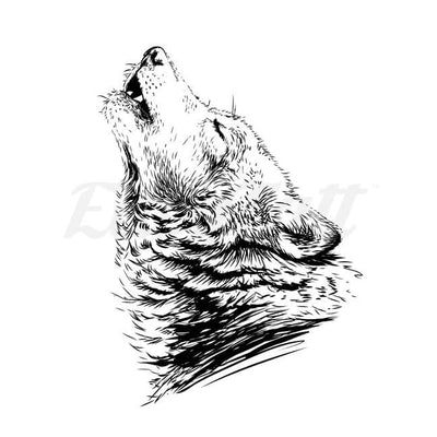 Wolf Howl - Temporary Tattoo