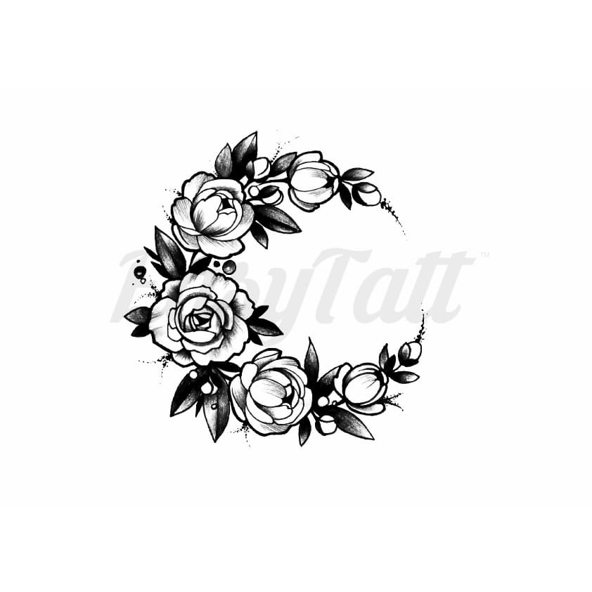 Wreath of Roses - By Lenera Solntseva - Temporary Tattoo