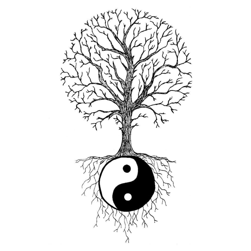 Yin Yang & Nature - Temporary Tattoo