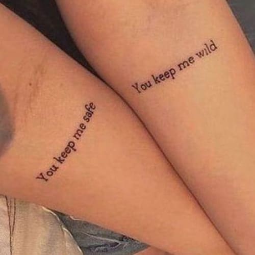 You keep me safe / wild - Temporary Tattoo